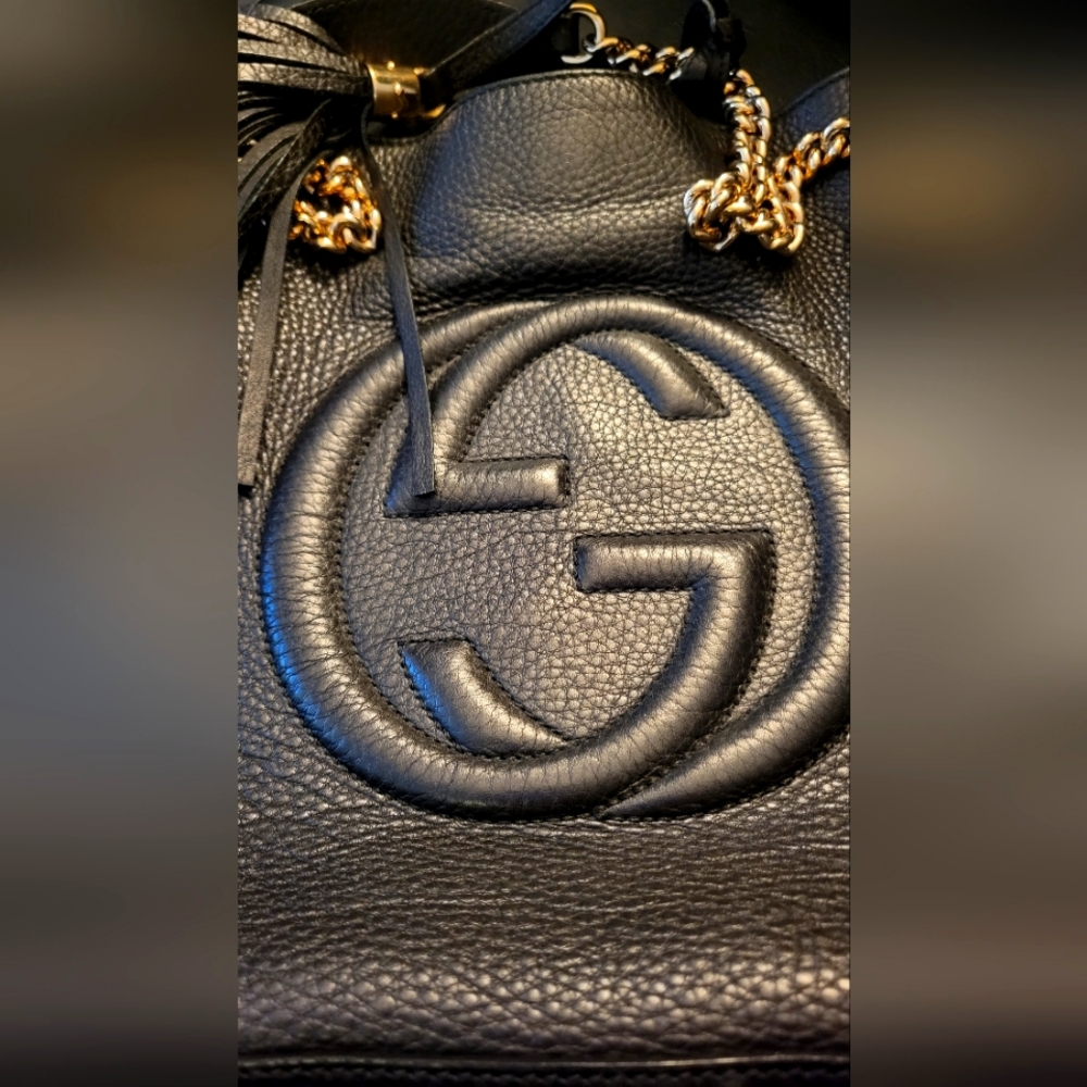 GUCCI pebbled calfskin soho tote